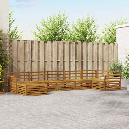 Set divani 7 pcs Naturale Legno di Acacia Massello