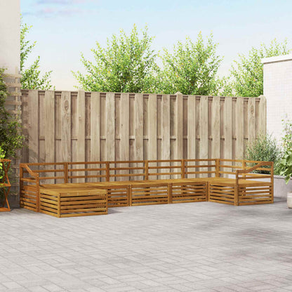 Set divani 7 pcs Naturale Legno di Acacia Massello