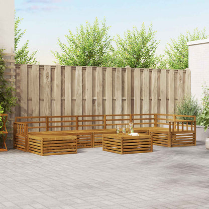 Set divani 8 pcs Naturale Legno di Acacia Massello