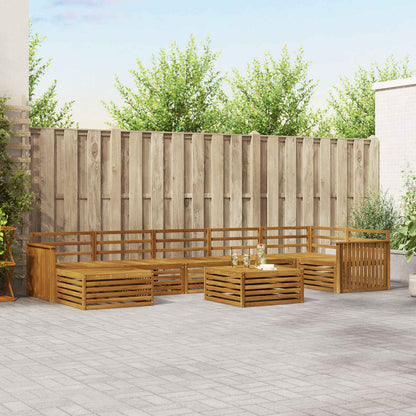 Set divani 8 pcs Naturale Legno di Acacia Massello