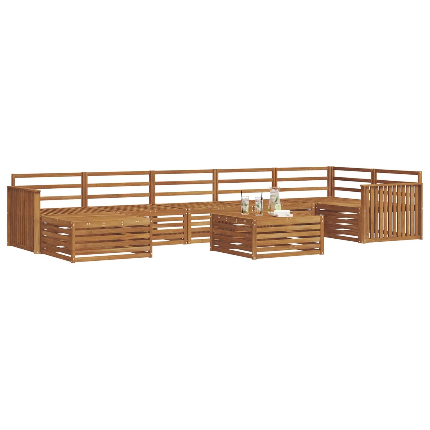 Set divani 8 pcs Naturale Legno di Acacia Massello