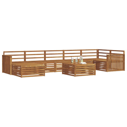 Set divani 8 pcs Naturale Legno di Acacia Massello