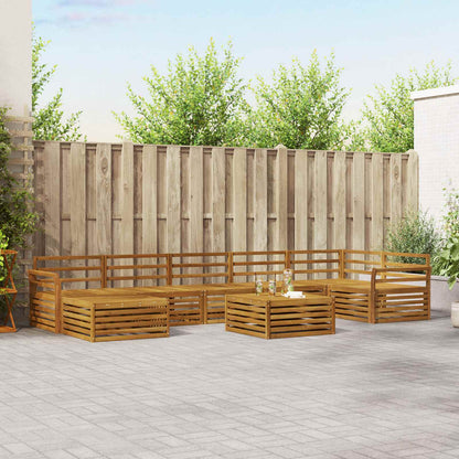 Set divani 8 pcs Naturale Legno di Acacia Massello