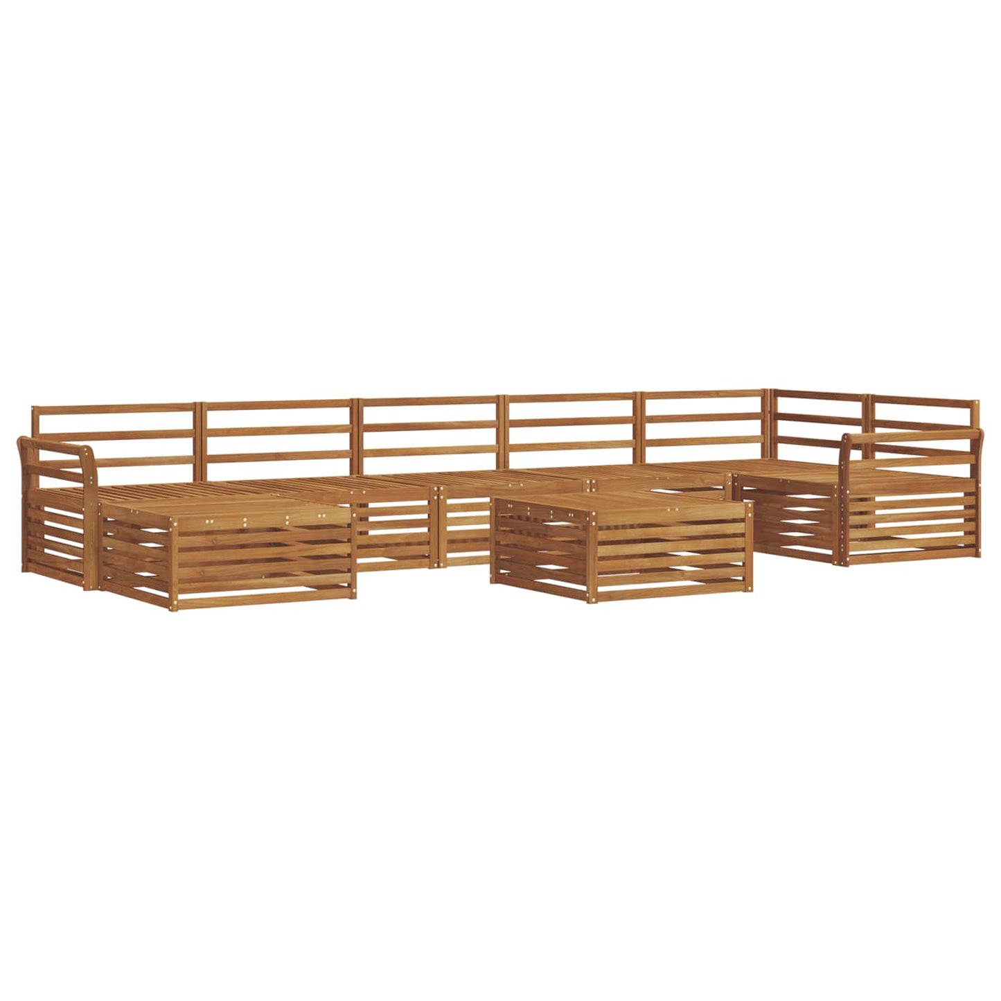 Set divani 8 pcs Naturale Legno di Acacia Massello