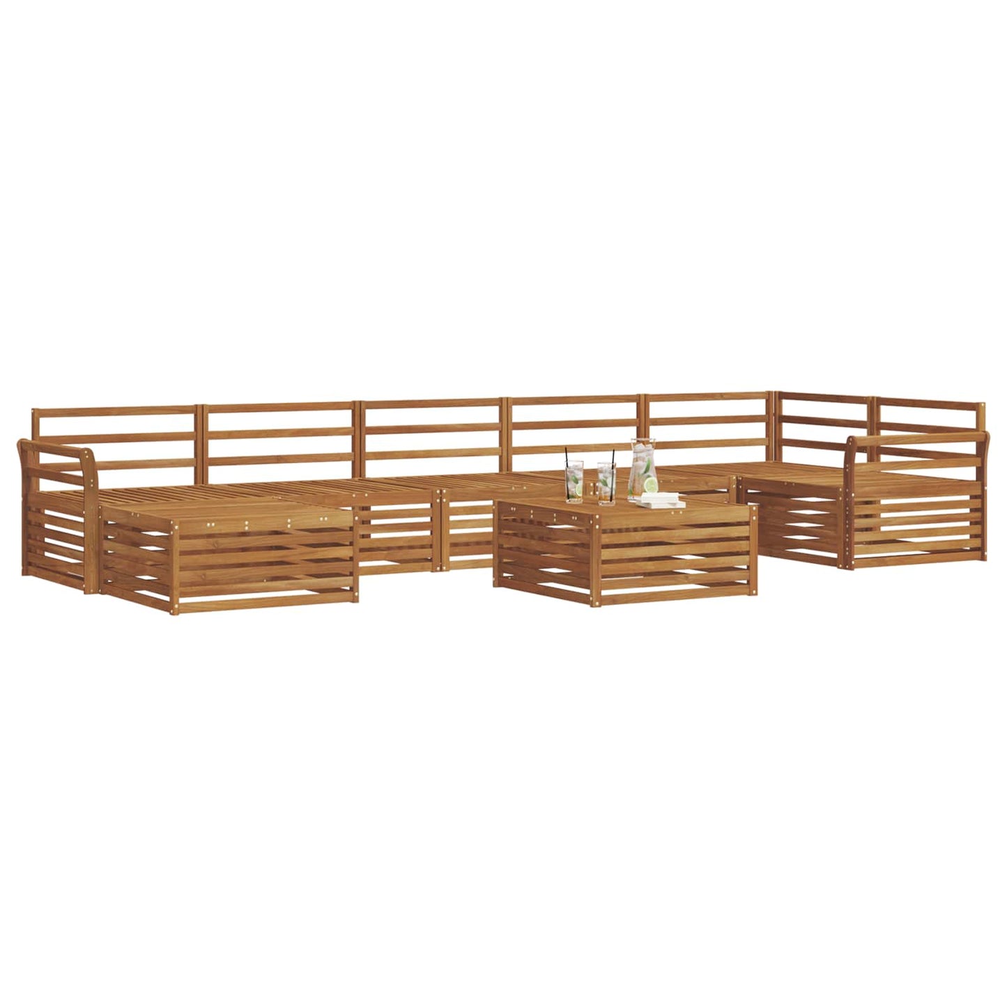 Set divani 8 pcs Naturale Legno di Acacia Massello