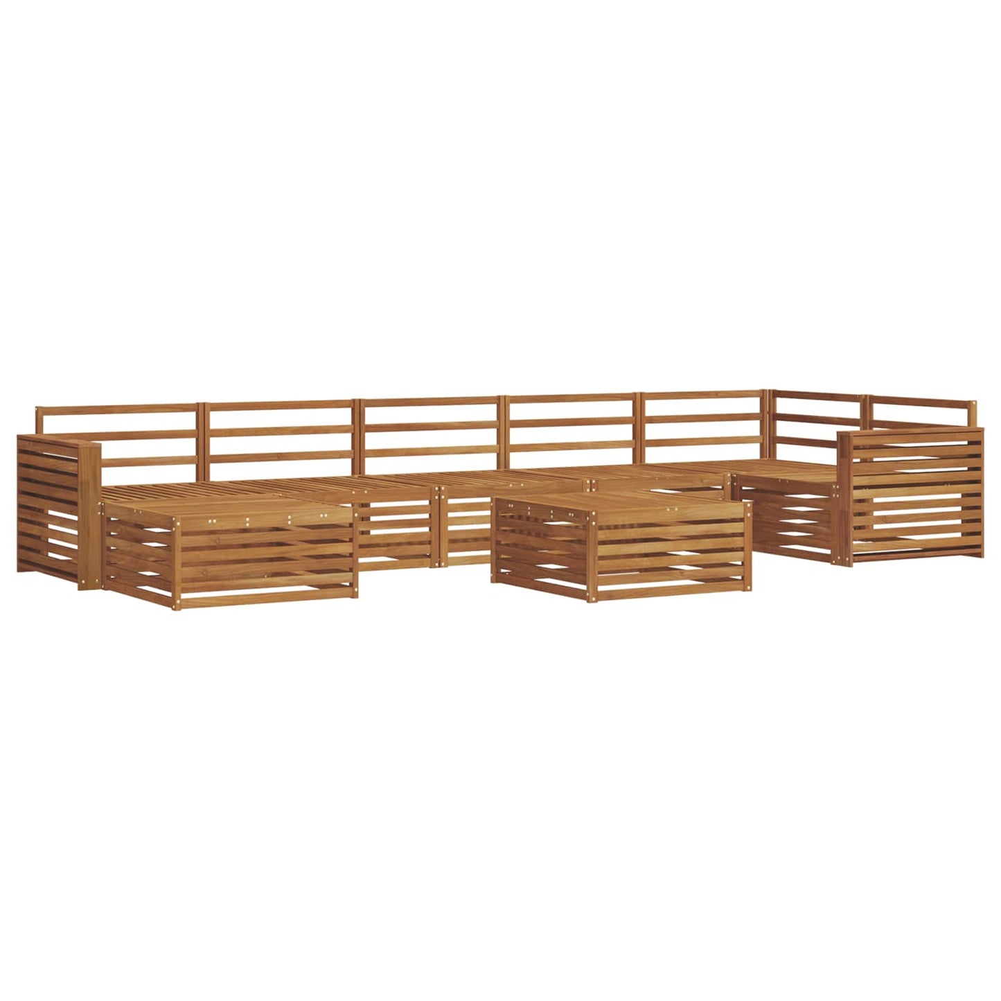 Set divani 8 pcs Naturale Legno di Acacia Massello