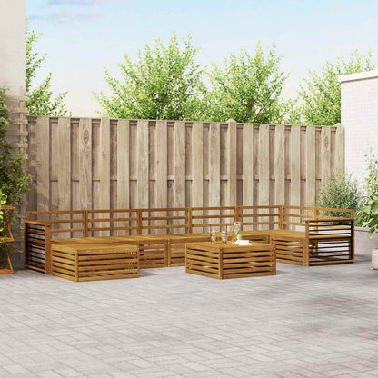 Set divani 8 pcs Naturale Legno di Acacia Massello