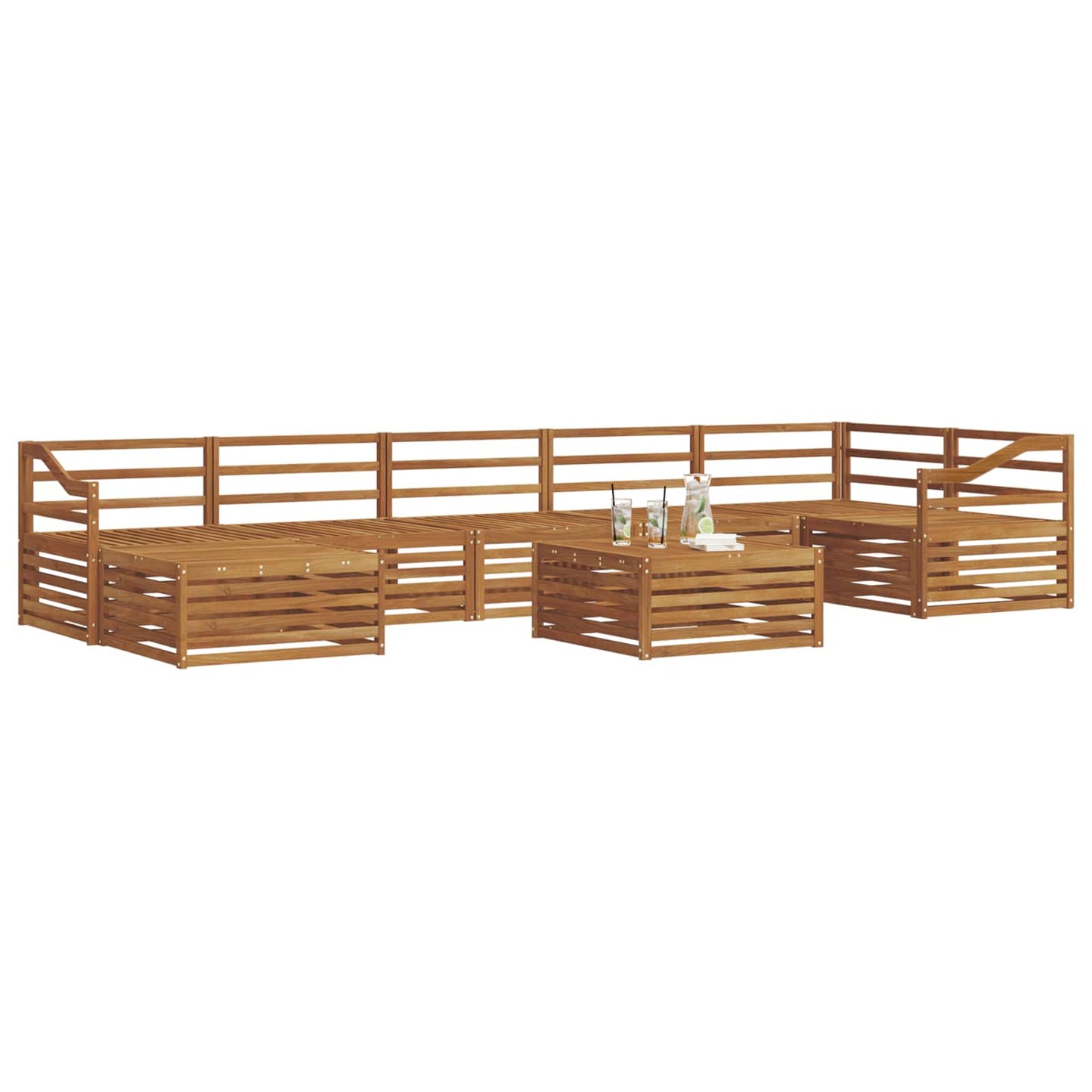 Set divani 8 pcs Naturale Legno di Acacia Massello