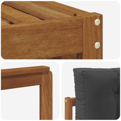 Set divani 6 pcs Naturale e Antracite Legno di Acacia Massello