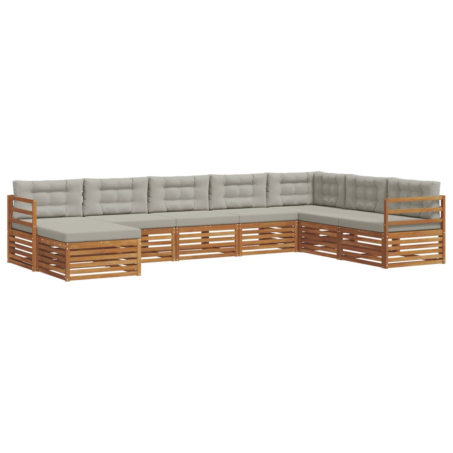 Set divani con cuscino 8 pcs Grigio Naturale e Chiaro