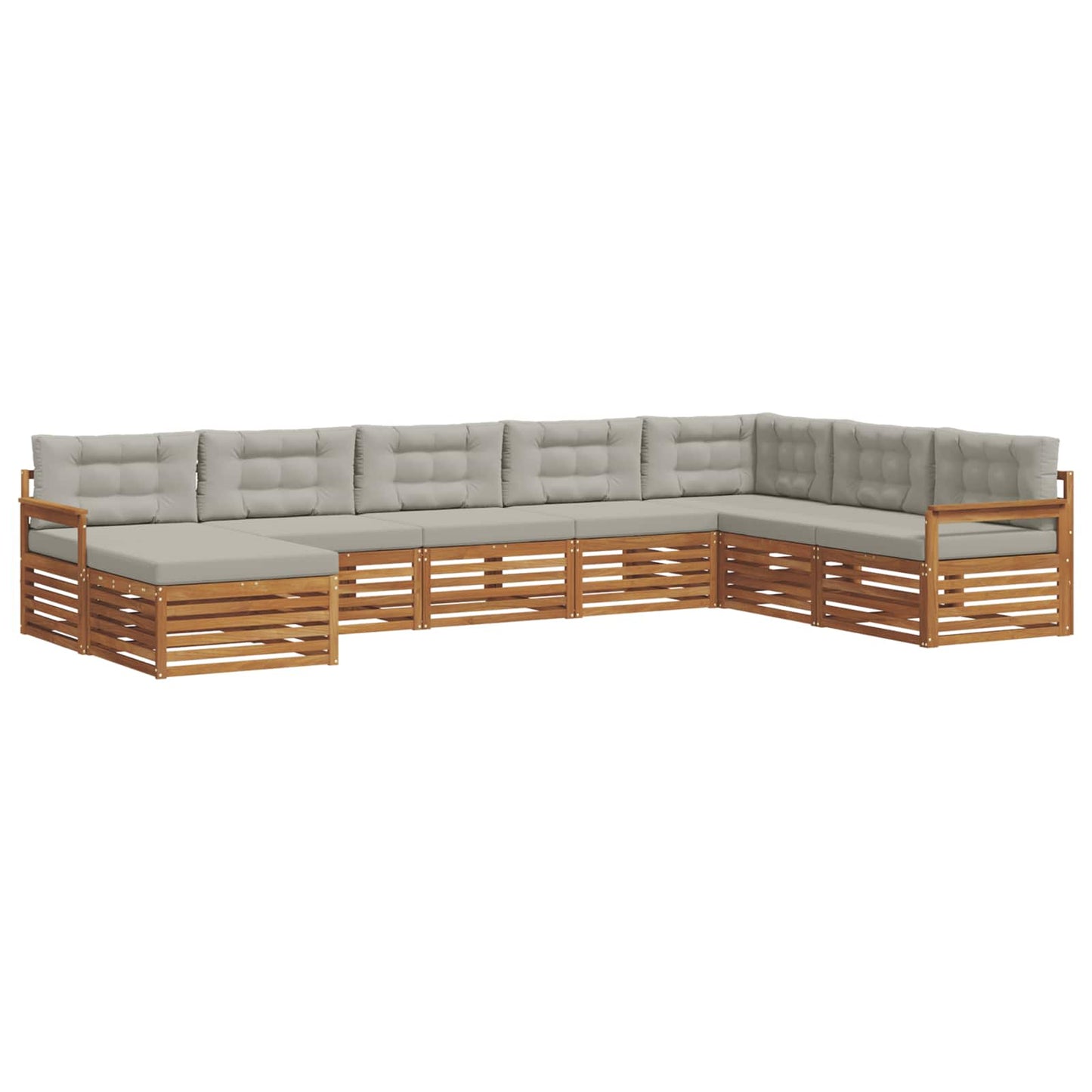 Set divani con cuscino 8 pcs Grigio Naturale e Chiaro