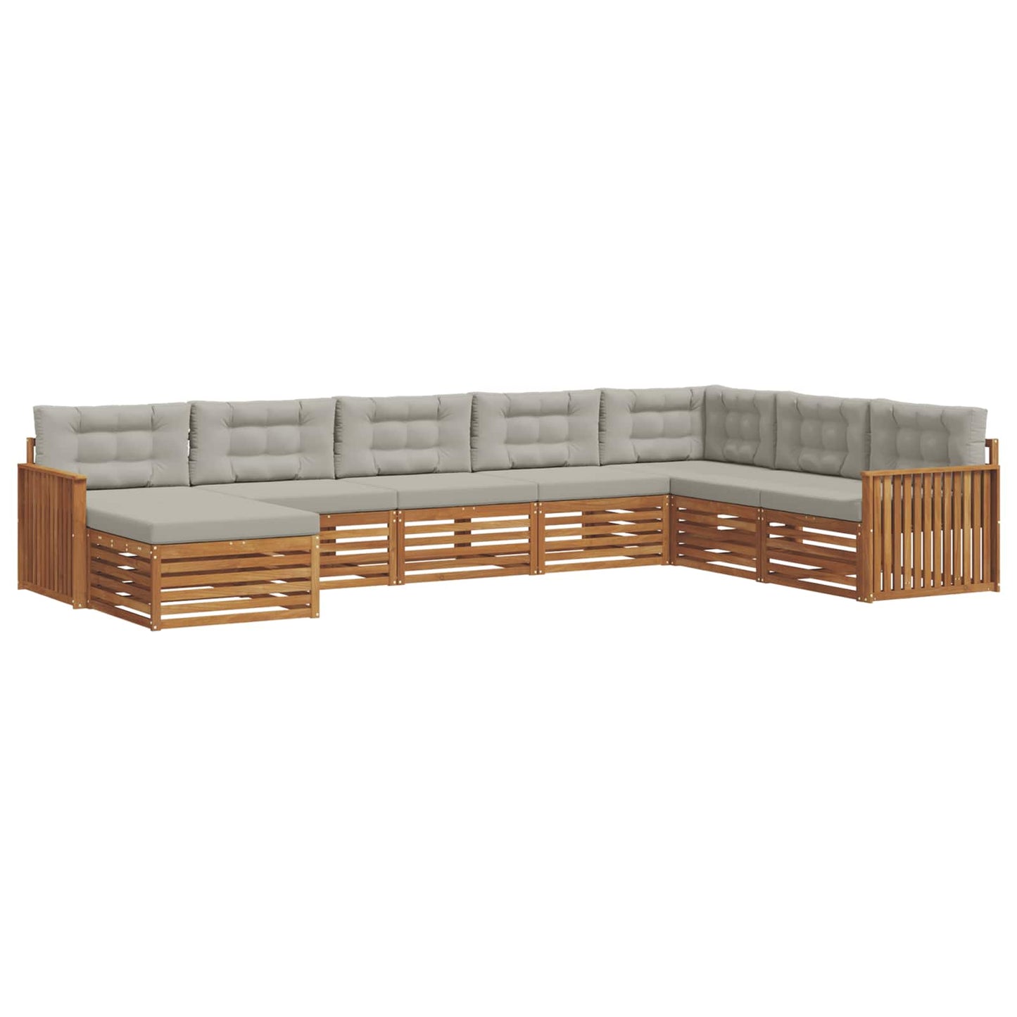 Set divani con cuscino 8 pcs Grigio Naturale e Chiaro