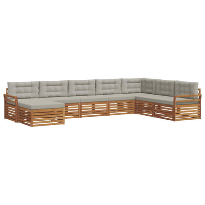 Set divani con cuscino 8 pcs Grigio Naturale e Chiaro
