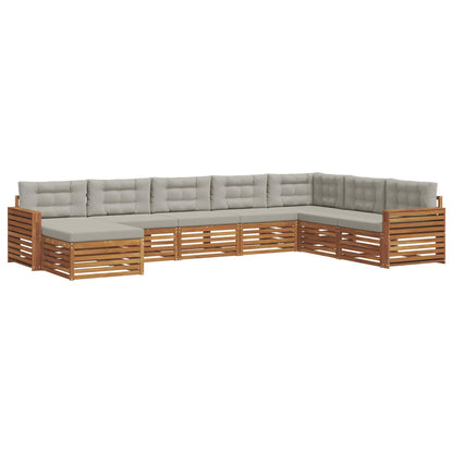 Set divani con cuscino 8 pcs Grigio Naturale e Chiaro