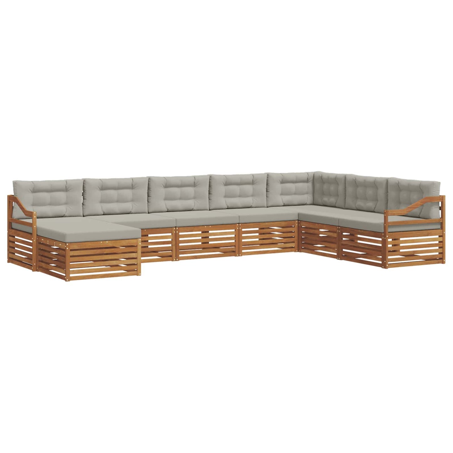 Set divani con cuscino 8 pcs Grigio Naturale e Chiaro
