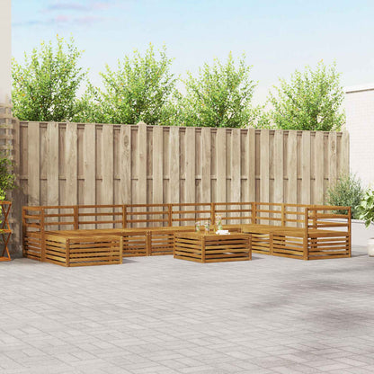 Set divani 9 pcs Naturale Legno di Acacia Massello
