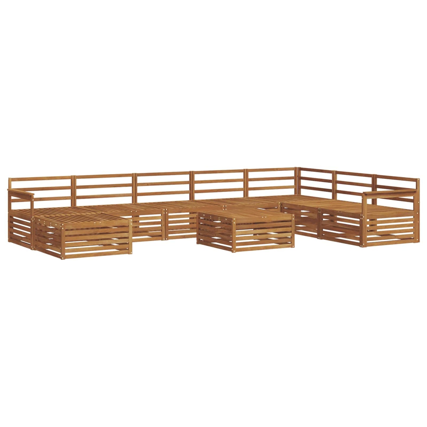 Set divani 9 pcs Naturale Legno di Acacia Massello