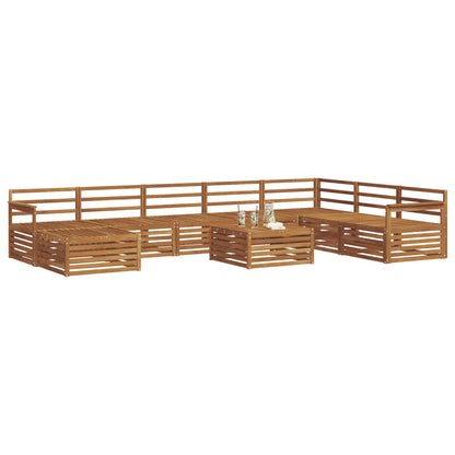 Set divani 9 pcs Naturale Legno di Acacia Massello