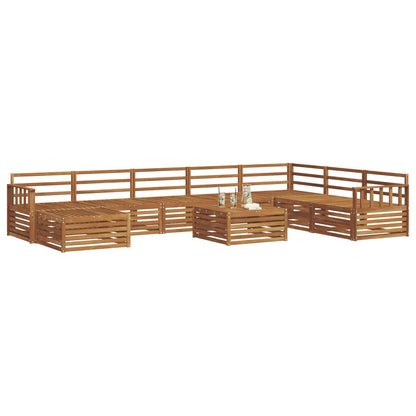 Set divani 9 pcs Naturale Legno di Acacia Massello