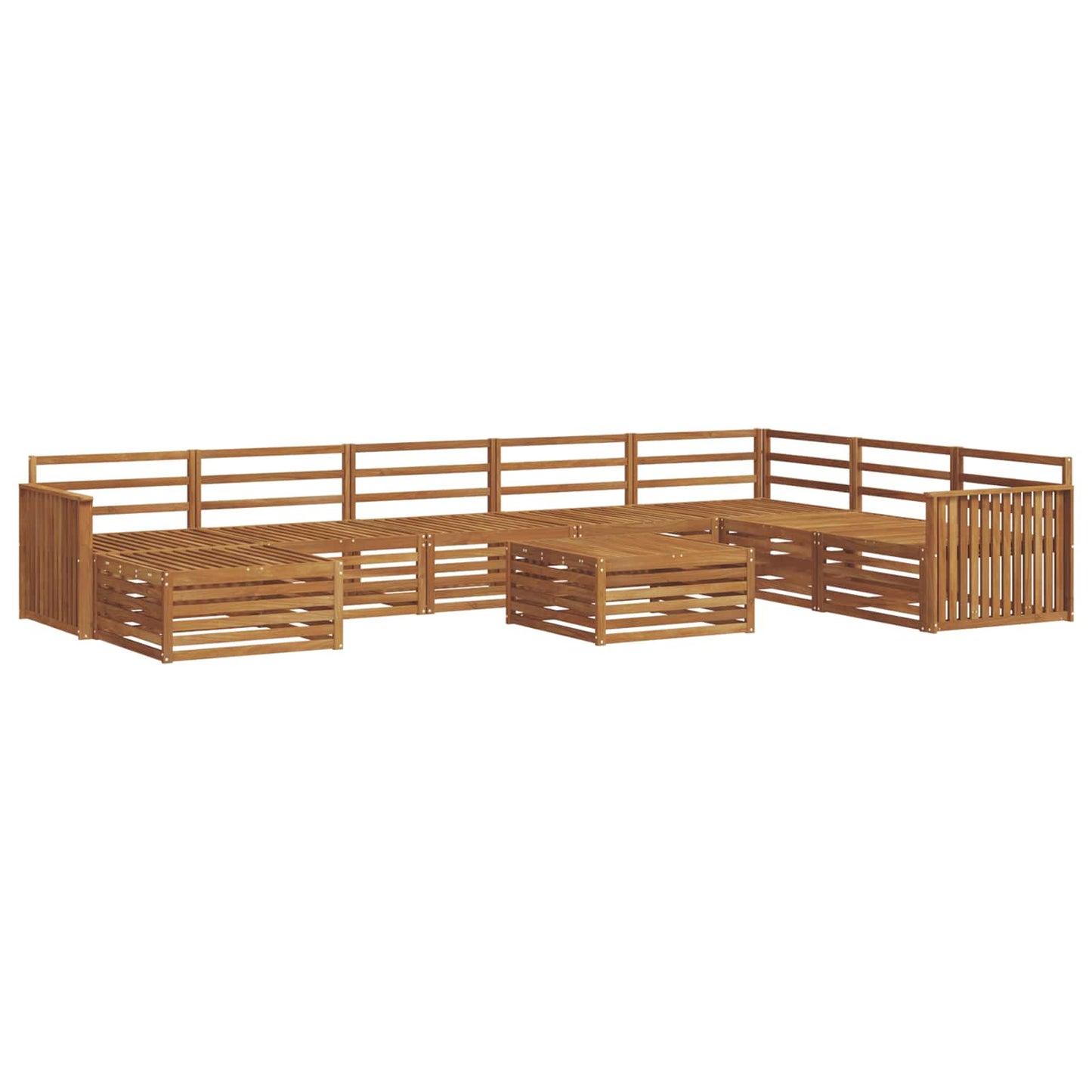 Set divani 9 pcs Naturale Legno di Acacia Massello