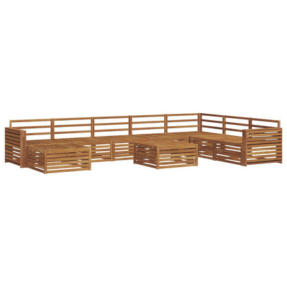 Set divani 9 pcs Naturale Legno di Acacia Massello