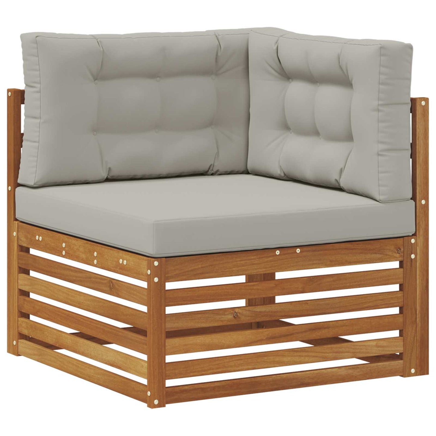 Set divani con cuscino 9 pcs Grigio Naturale e Chiaro