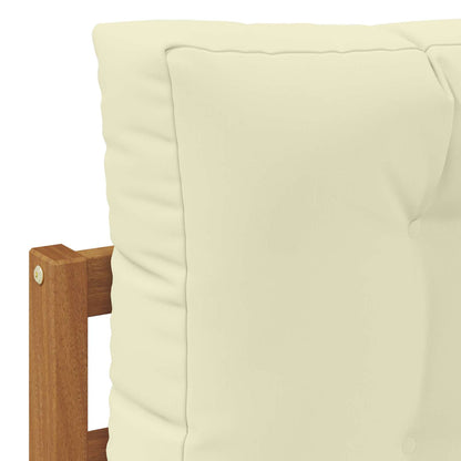 Set di divani da esterno con cuscino 2 Pezzo Naturale e Crema