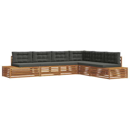Set di divani da esterno 6 Pezzo Naturale e Antracite