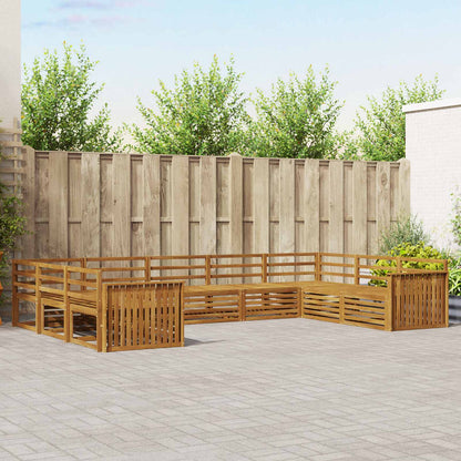 Set divani 9 pcs Naturale Legno di Acacia Massello