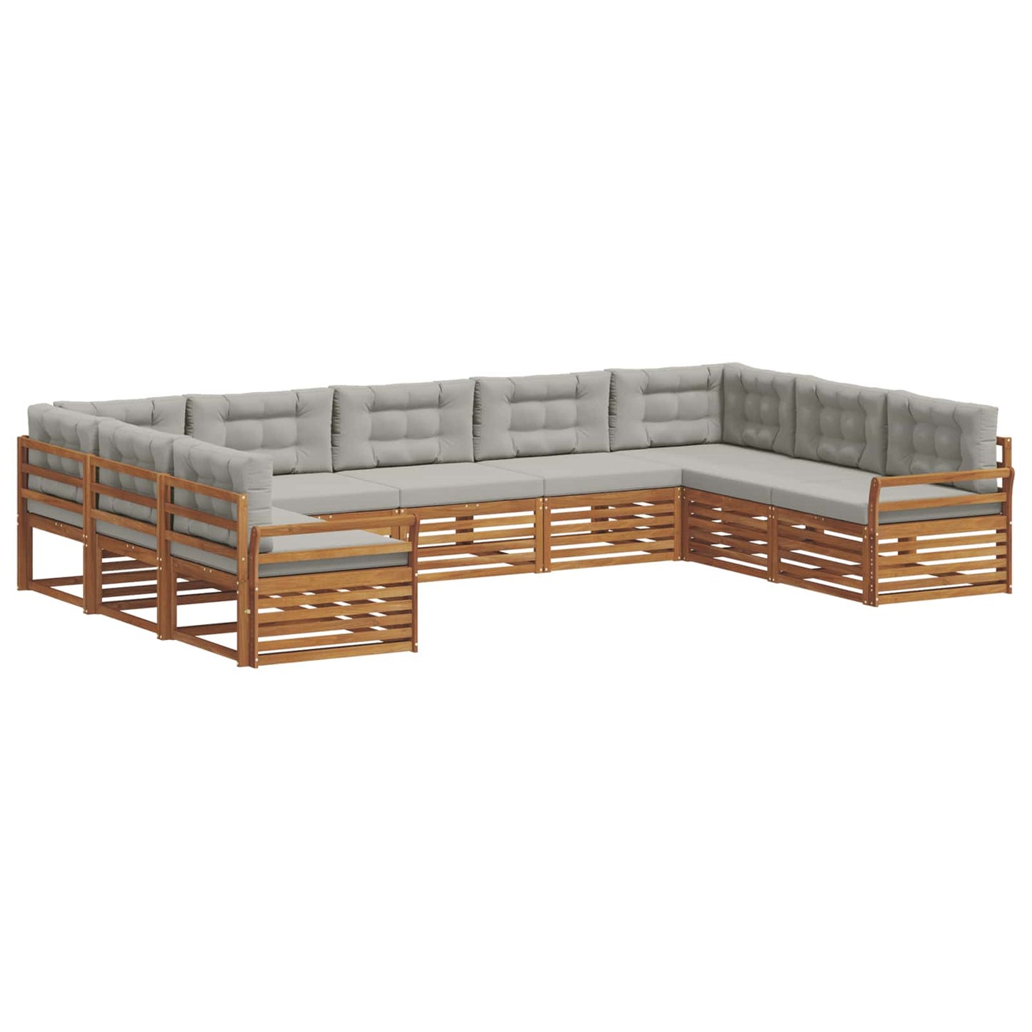 Set divani con cuscino 9 pcs Grigio Naturale e Chiaro