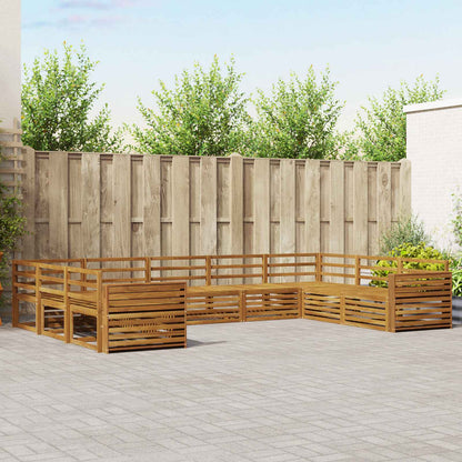 Set divani 9 pcs Naturale Legno di Acacia Massello