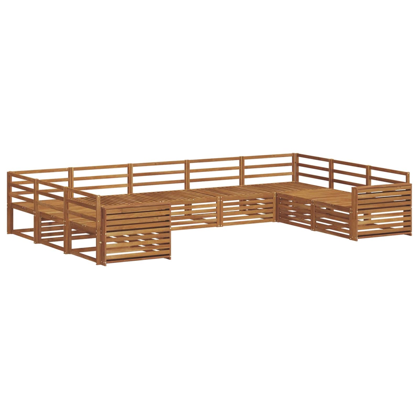 Set divani 9 pcs Naturale Legno di Acacia Massello