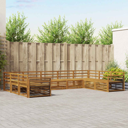 Set divani 9 pcs Naturale Legno di Acacia Massello