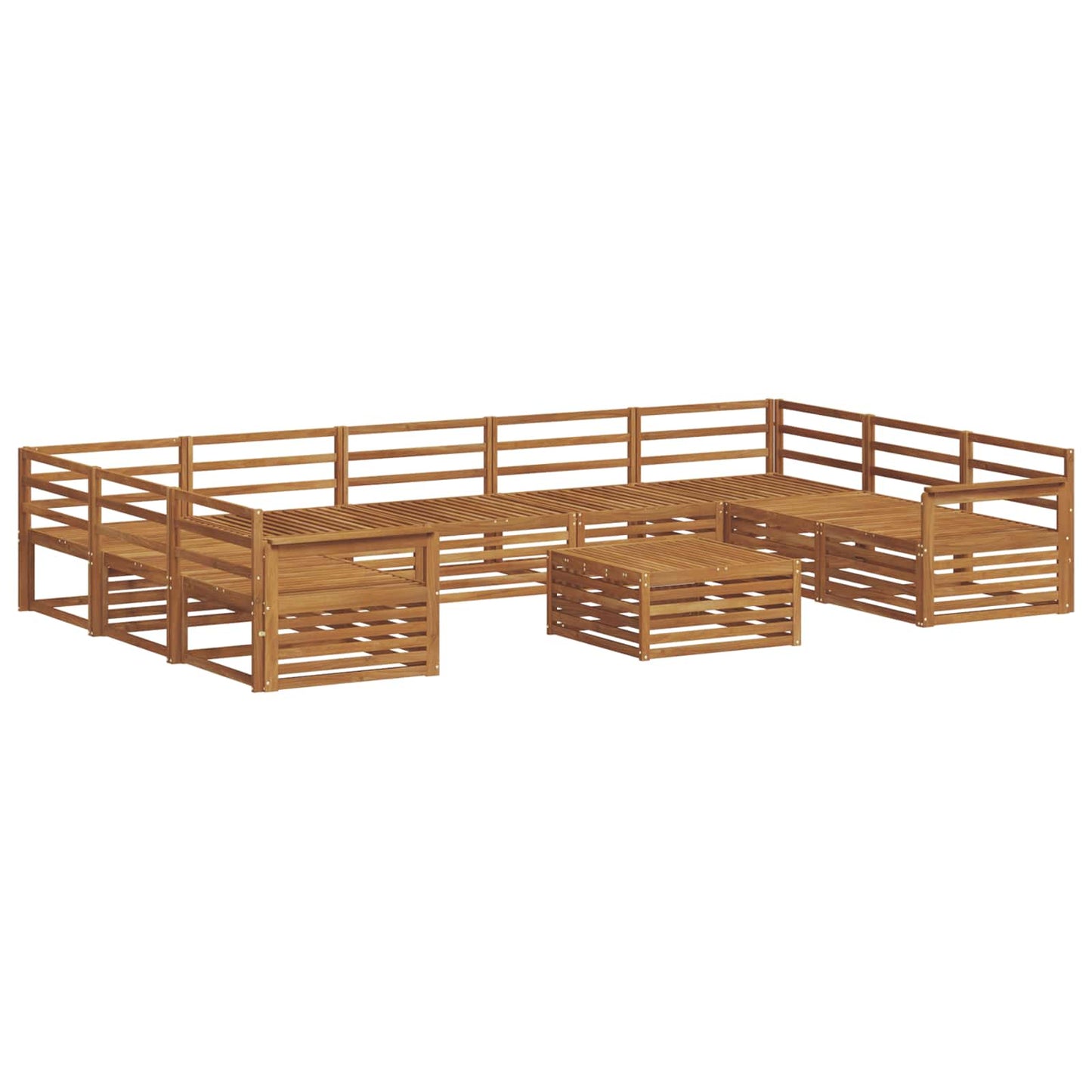 Set divani 10 pcs Naturale Legno di Acacia Massello