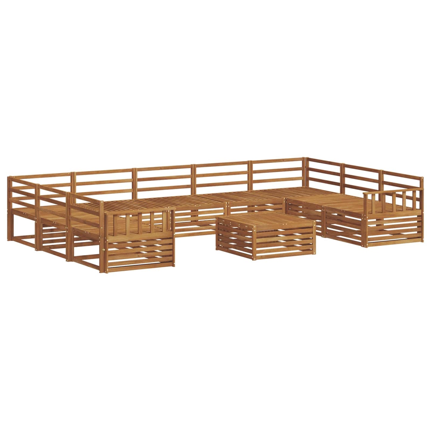 Set divani 10 pcs Naturale Legno di Acacia Massello