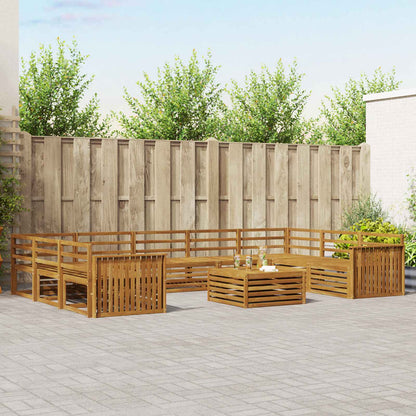 Set divani 10 pcs Naturale Legno di Acacia Massello