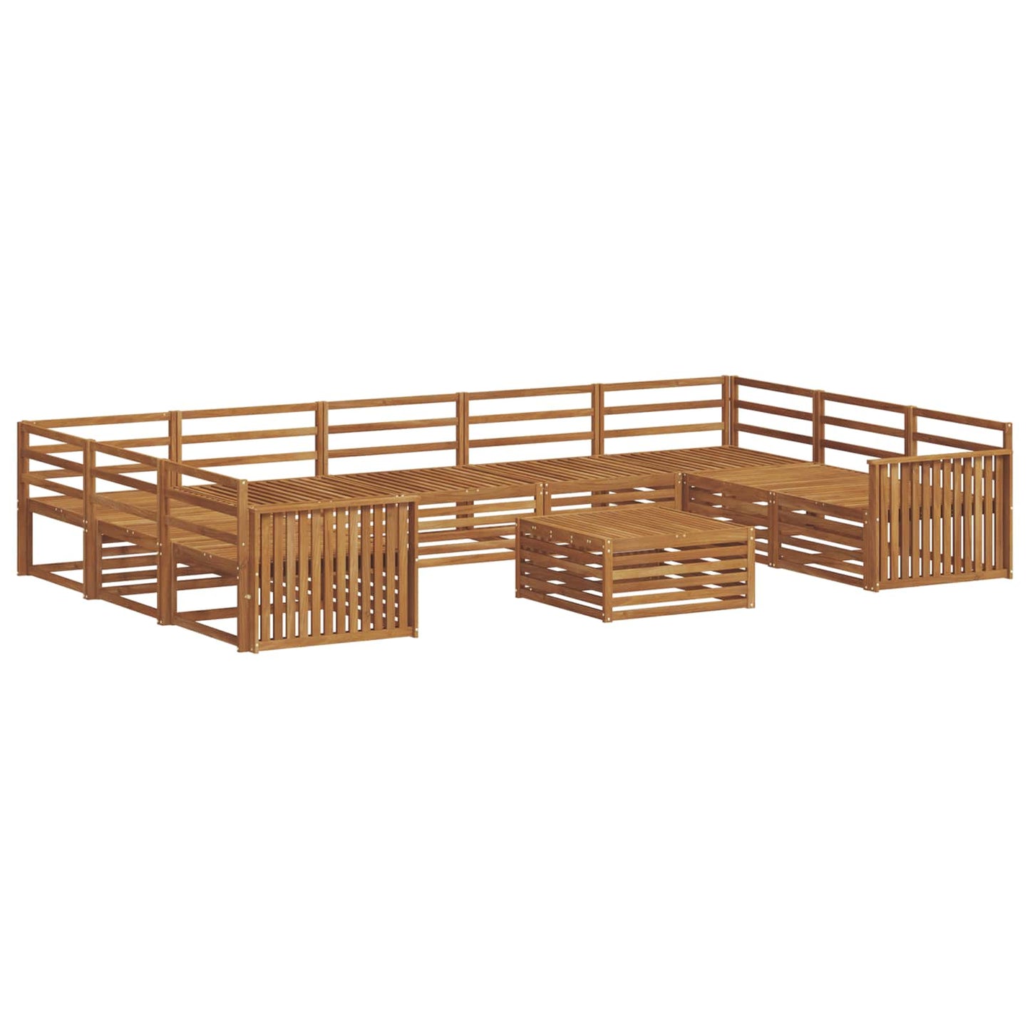 Set divani 10 pcs Naturale Legno di Acacia Massello
