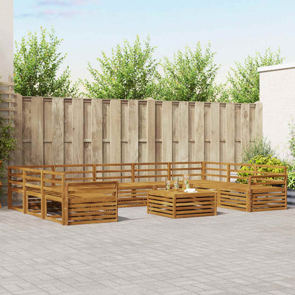 Set divani 10 pcs Naturale Legno di Acacia Massello