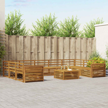 Set divani 10 pcs Naturale Legno di Acacia Massello