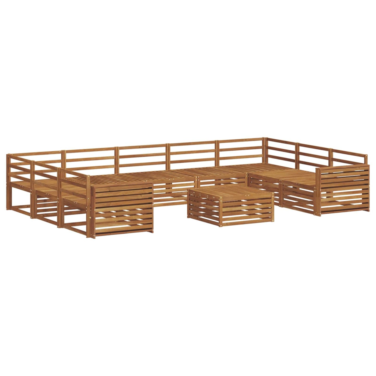 Set divani 10 pcs Naturale Legno di Acacia Massello