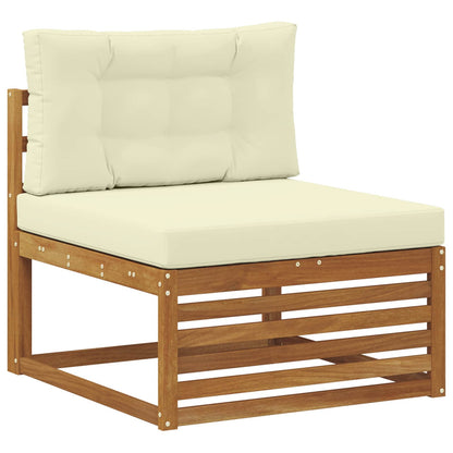 Set divani 10 pcs Naturale e Crema Legno di Acacia Massello
