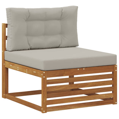Set divani con cuscino 10 pcs Grigio Naturale e Chiaro