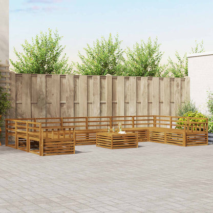 Set divani 11 pcs Naturale Legno di Acacia Massello