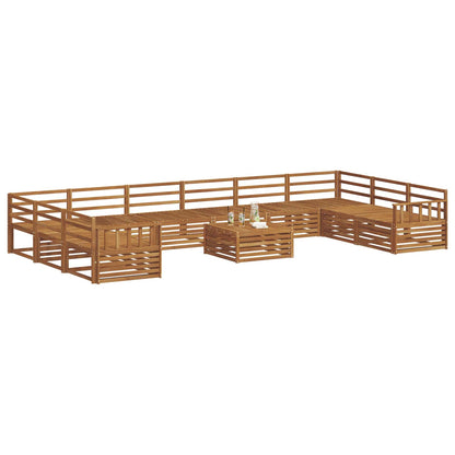 Set divani 11 pcs Naturale Legno di Acacia Massello