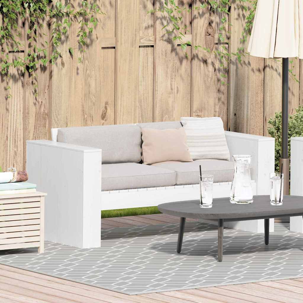 Divano da giardino Bianco 134 x 60 x 62 cm Pino massello