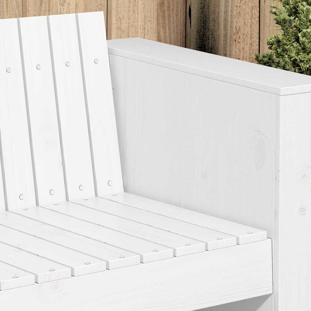 Divano da giardino Bianco 185,5 x 60 x 62 cm Pino massello