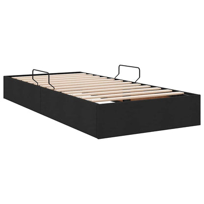 Letto con Contenitore con materasso Nero 90 x 190 cm Tessuto