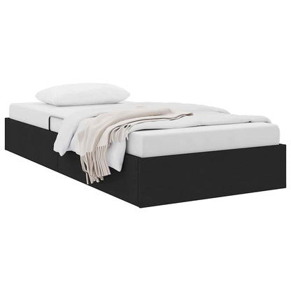 Letto con Contenitore con materasso Nero 90 x 190 cm Tessuto