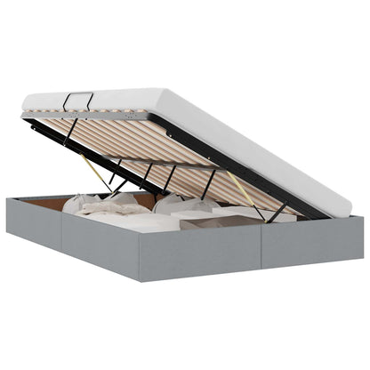 Letto con Contenitore Grigio chiaro 135 x 190 cm Tessuto