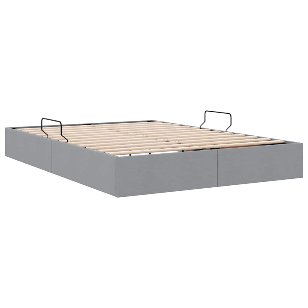 Letto con Contenitore Grigio chiaro 135 x 190 cm Tessuto